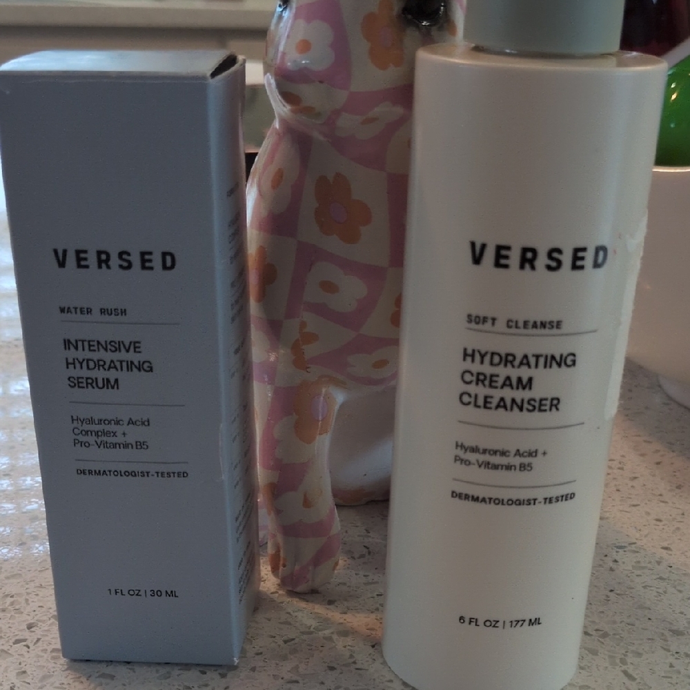 VERSED Hydrating Cream Cleanser,And Intensive Hydrating Serum 2 Bottles
